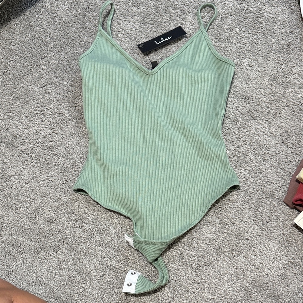 Lulu's Sage Ribbed Top